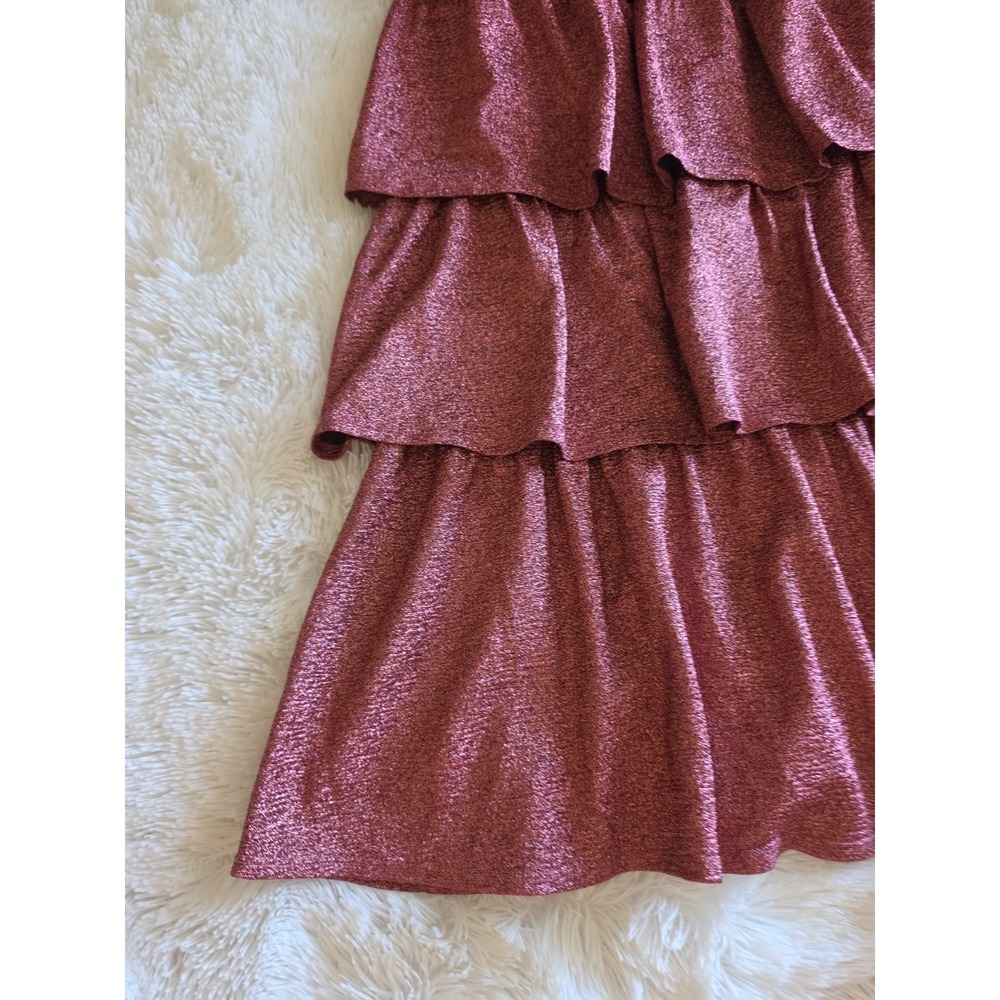 BUDDY LOVE Talia Halter Maxi Ruffle Glitter Long Dress- Valentine - S - Picture 3 of 12